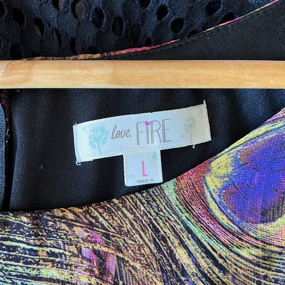 Love Fire Peacock Feather Print Dress - Picture 3 of 3